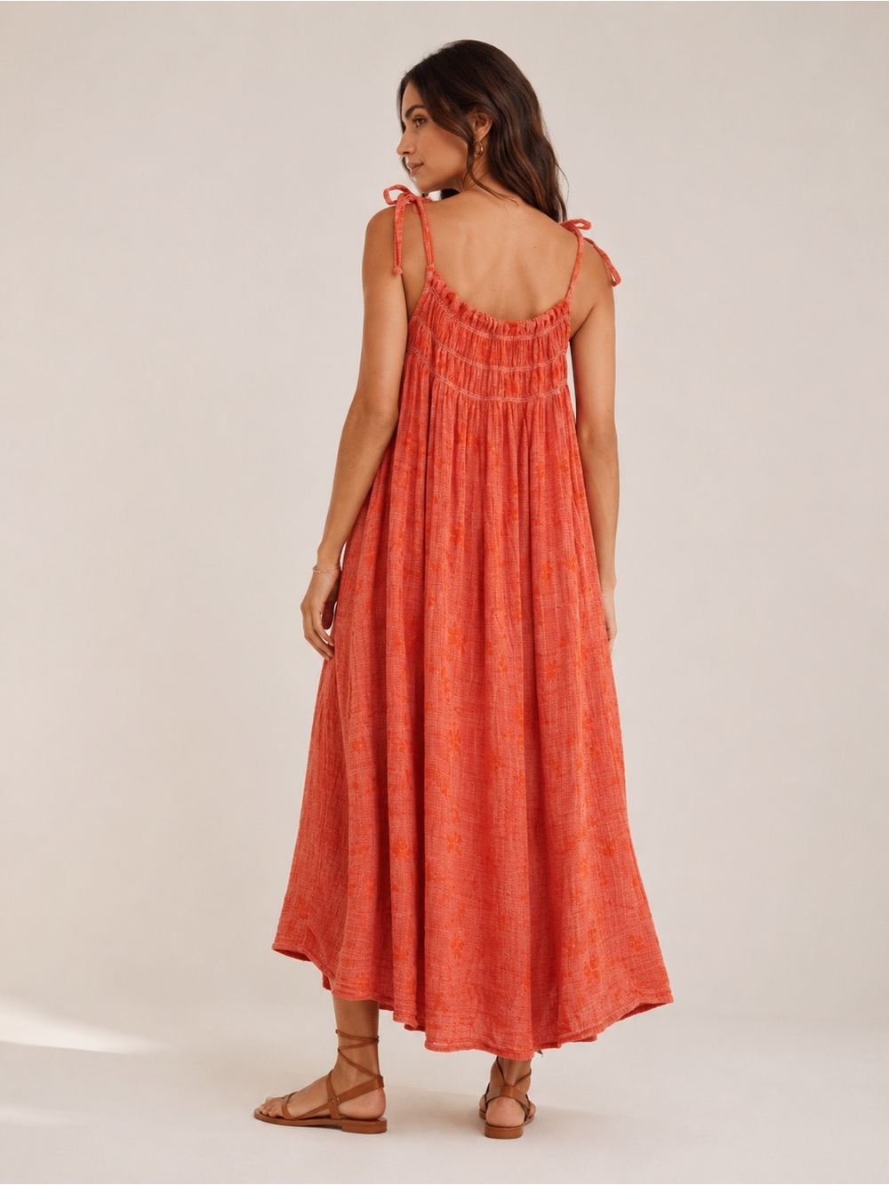 🎉LAST PIECE🎉Free People Womens Azure
Maxi Ruched Strappy‎ Floral Dress - Picture 3 of 10
